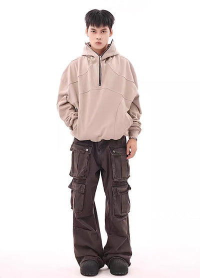 【BTSG】Vintage style over double pocket cargo denim pants  BS0005