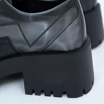 【Sharp Mode】Simple platform silhouette silver chic color boots SM0010