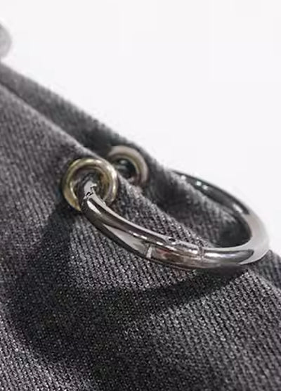 [UUCSCC] Side chain ring design dull denim pants US0047