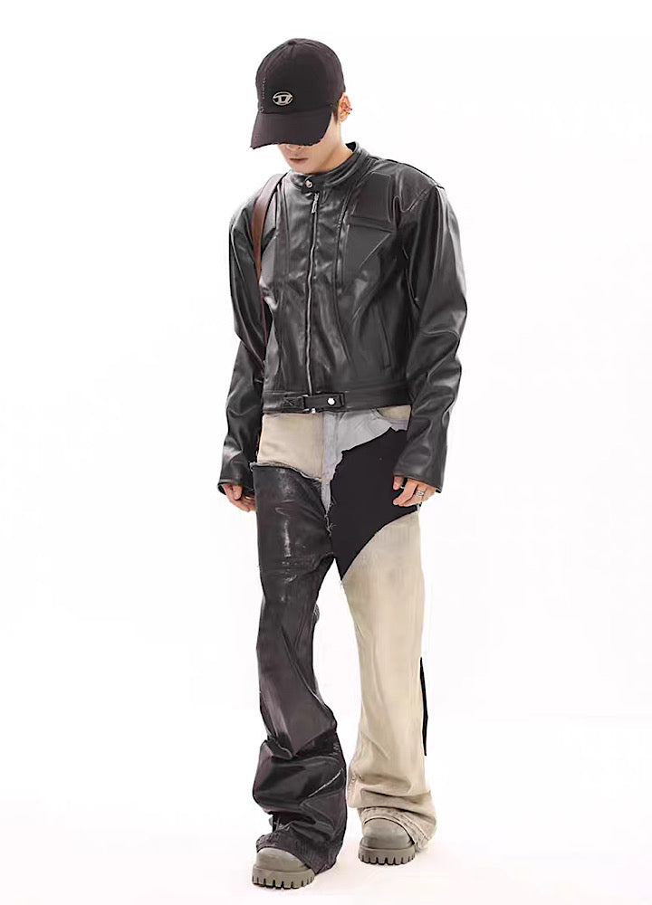 【BTSG】Patchwork remake gimmick design flare style pants  BS0006