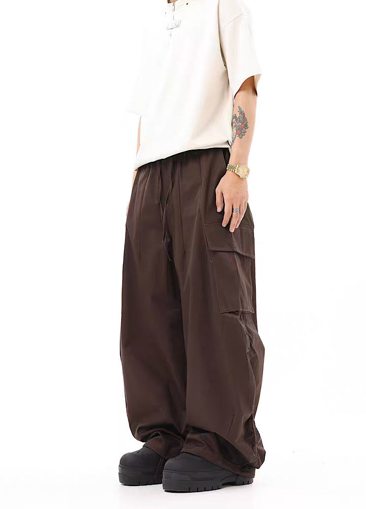 [BTSG] Narrow-rise straight wide silhouette cargo pants BS0007