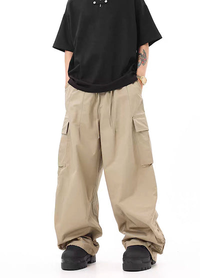 【BTSG】Narrow-rise straight wide silhouette cargo pants  BS0007