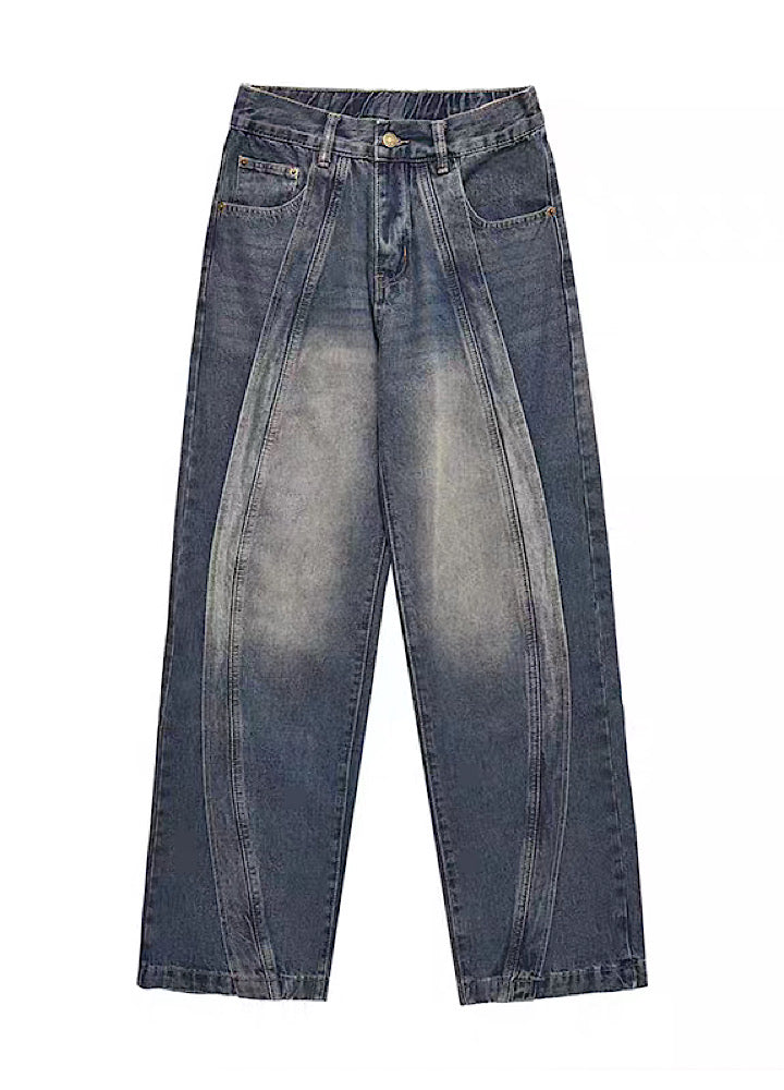 [H GANG X] Three-dimensional silhouette overwide denim pants HX0008