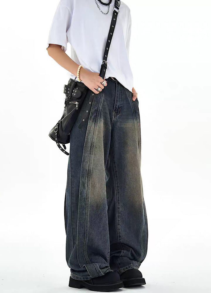 【H GANG X】Three-dimensional silhouette overwide denim pants  HX0008