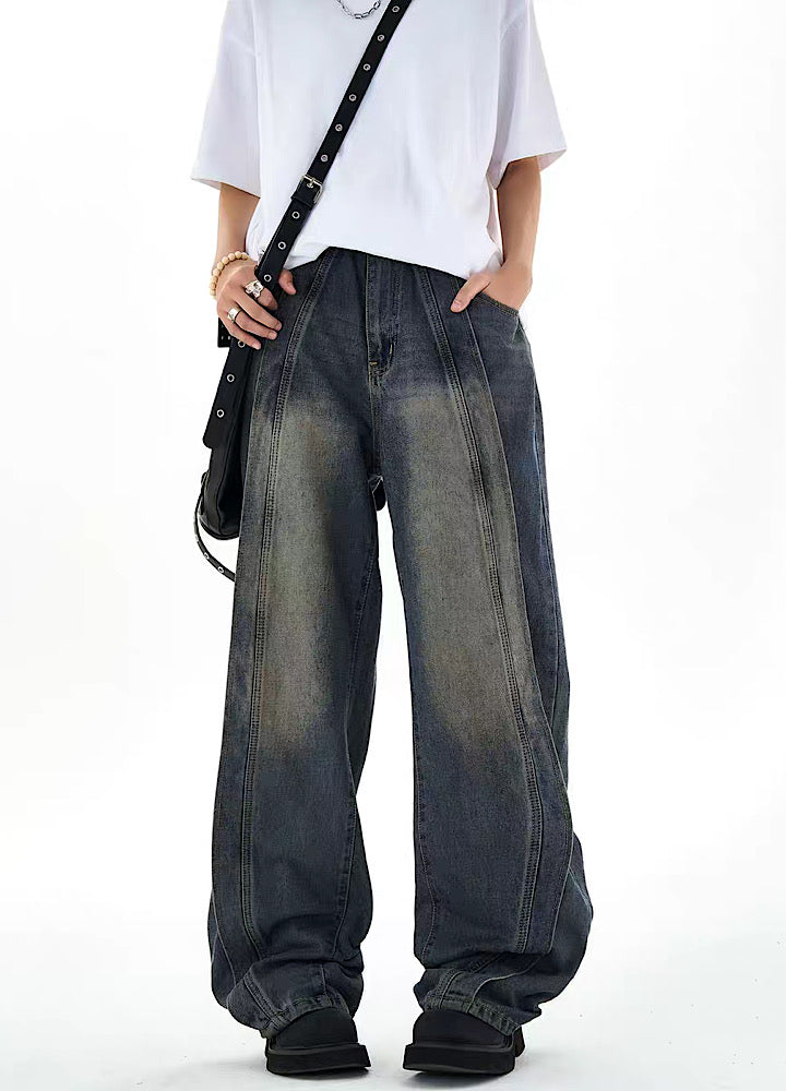 【H GANG X】Three-dimensional silhouette overwide denim pants  HX0008