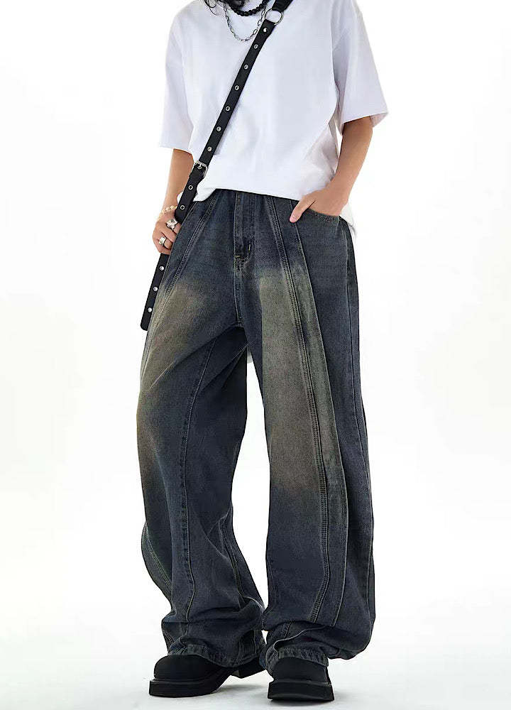 [H GANG X] Three-dimensional silhouette overwide denim pants HX0008