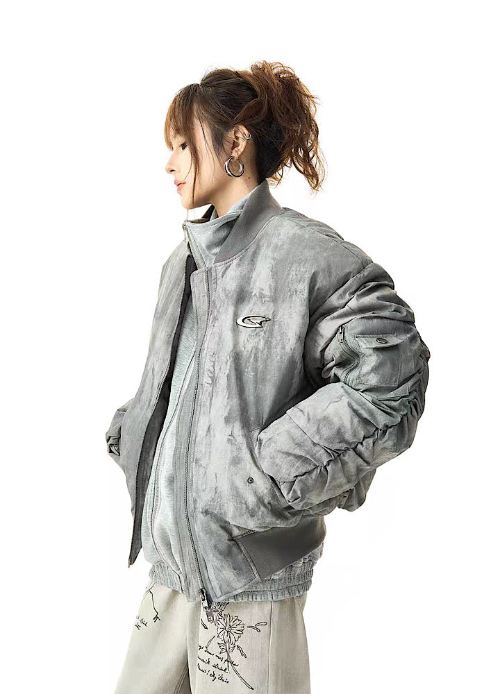 [H GANG X] Random color design sleeve mode style thick down outerwear HX0010