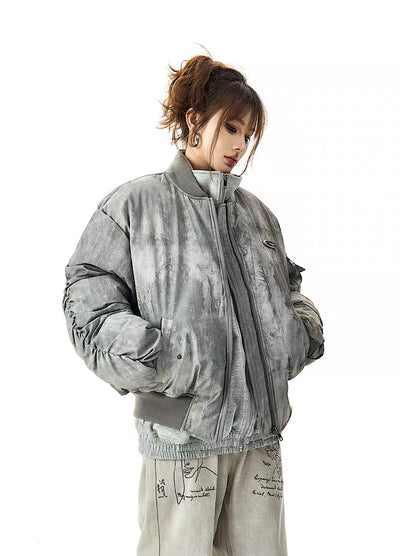 【H GANG X】Random color design sleeve mode style thick down outerwear  HX0010