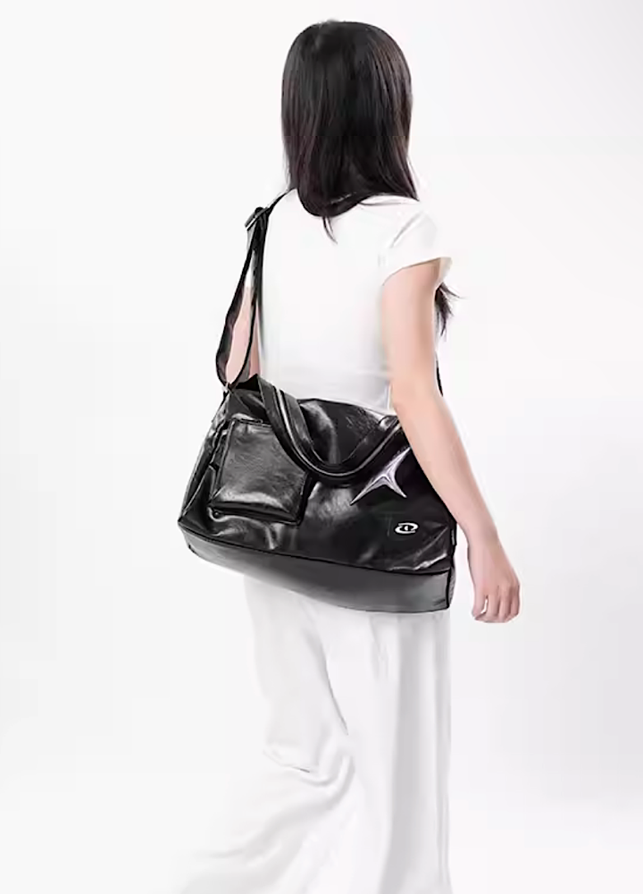 Cross attachment style leather shoulder bag HL2974