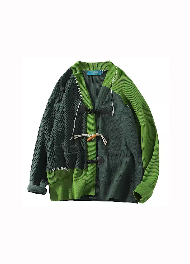【A SQUARE ROOT】Gimmick color design art style yodel cardigan  AR0001