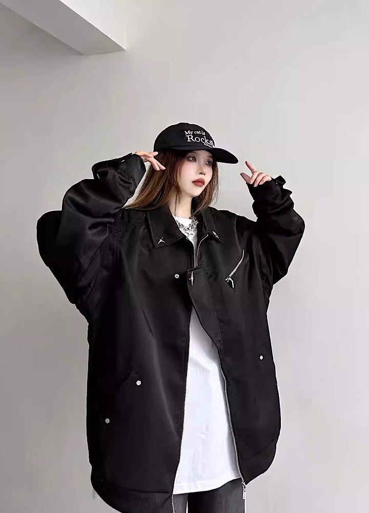 【W3】One point mode chic design attached jacket  WO0023