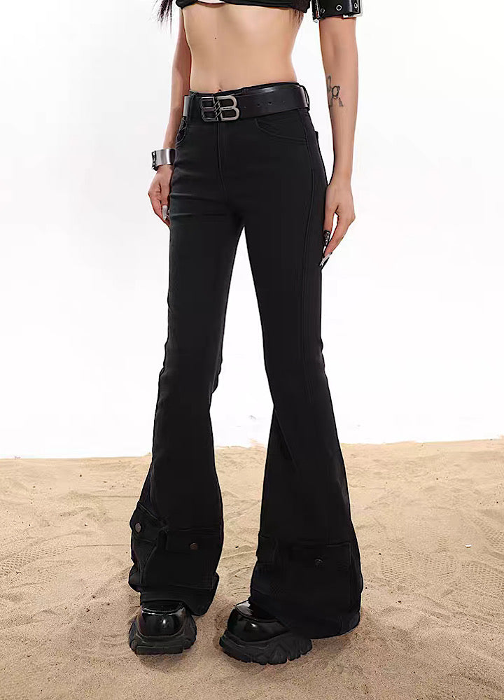 [UNCMHISEX] High waist flare silhouette design overstyle pants UX0017