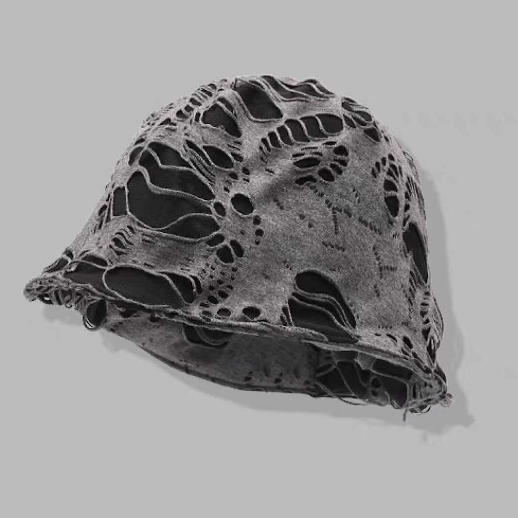 【8/8新作】Burnt and distressed design grunge beanie  HL3173