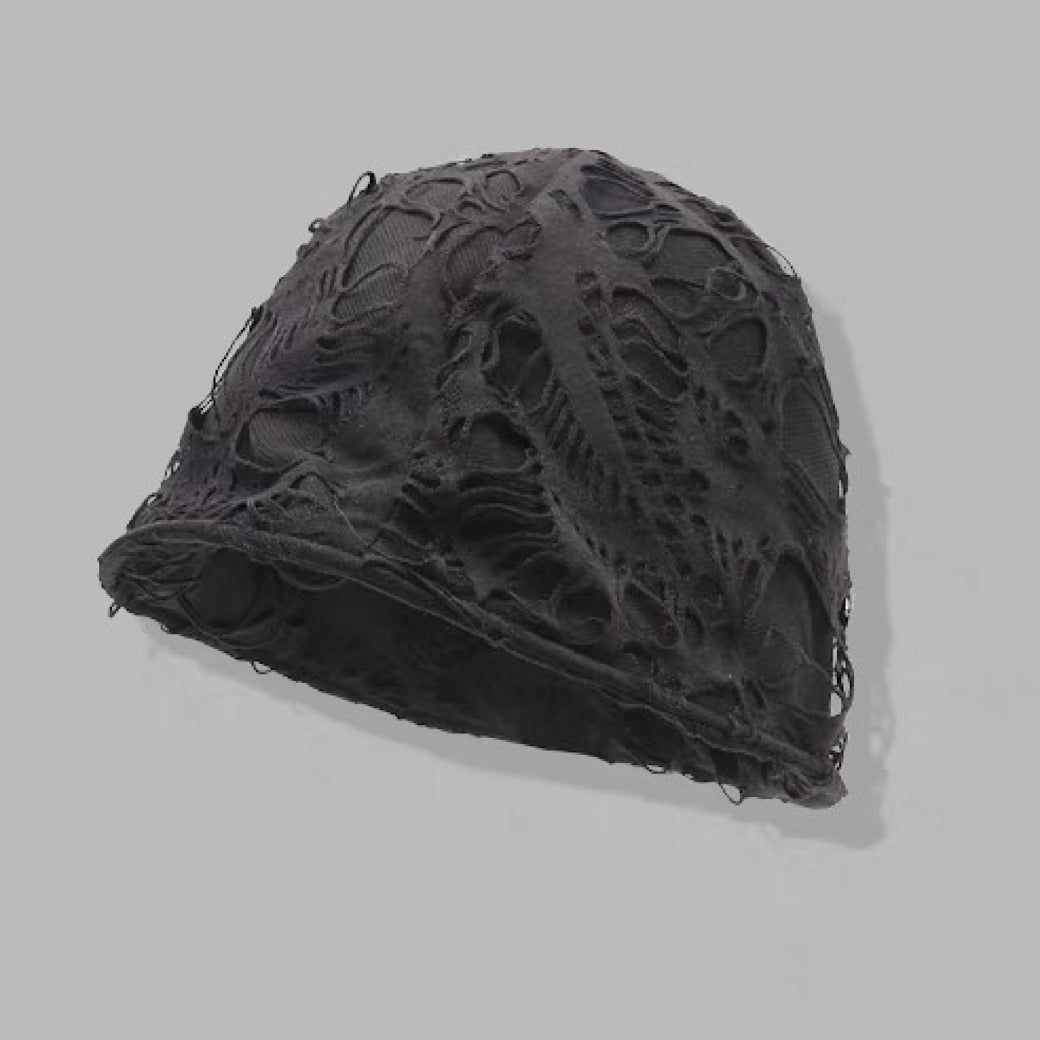 【8/8新作】Burnt and distressed design grunge beanie  HL3173