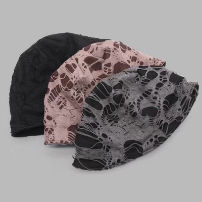 【8/8新作】Burnt and distressed design grunge beanie  HL3173