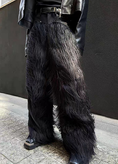 【3/25新作】Fur design mode fulfillment pants  HL3025
