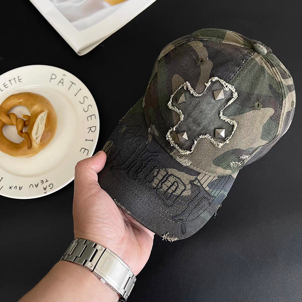 【8/8新作】Cross front design street style cap  HL3179