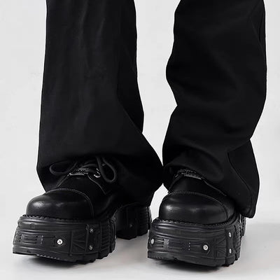 【8/8新作】Thick-soled black basic color fashionable shoes  HL3184