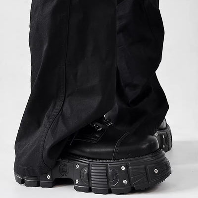 【8/8新作】Thick-soled black basic color fashionable shoes  HL3184