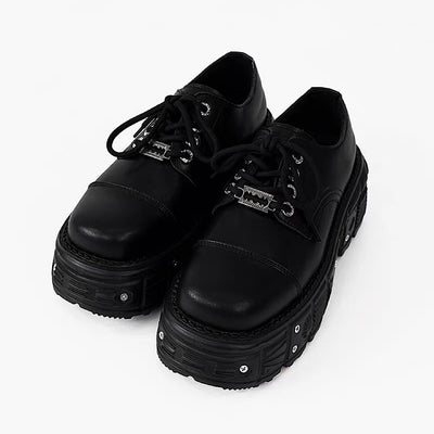 【8/8新作】Thick-soled black basic color fashionable shoes  HL3184