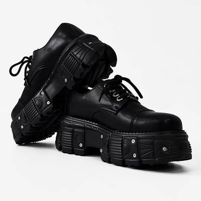 【8/8新作】Thick-soled black basic color fashionable shoes  HL3184