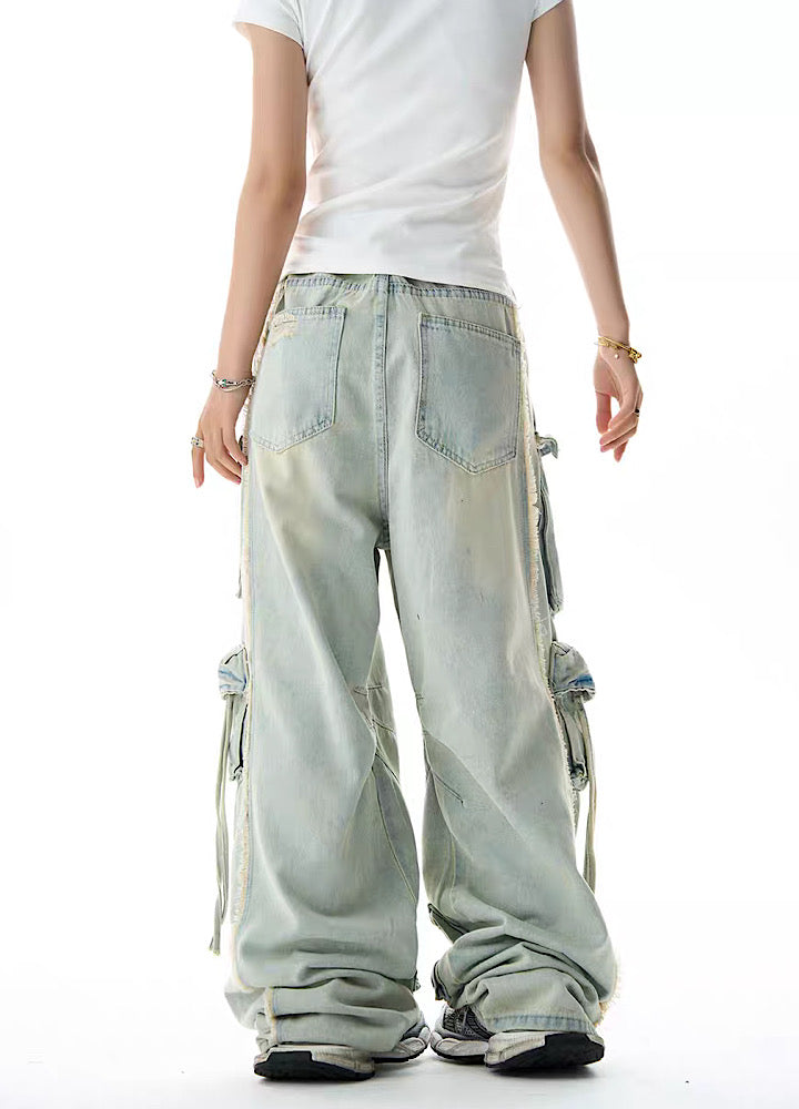 【H GANG X】Multiple pocket dull colored denim pants  HX0029