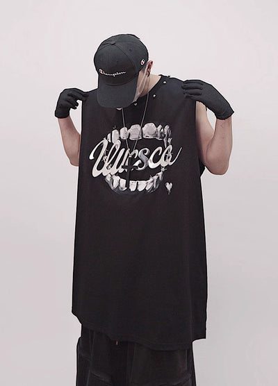 【UUCSCC】Dark Wolf Claw Design Dark Street Sleeveless  US0103