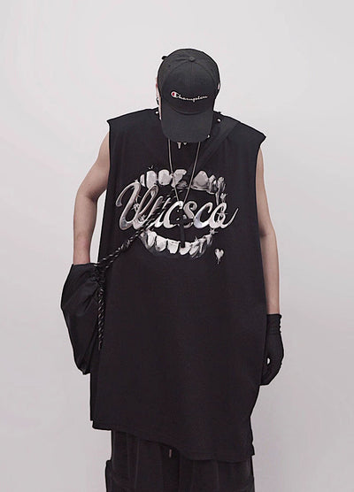 【UUCSCC】Dark Wolf Claw Design Dark Street Sleeveless  US0103