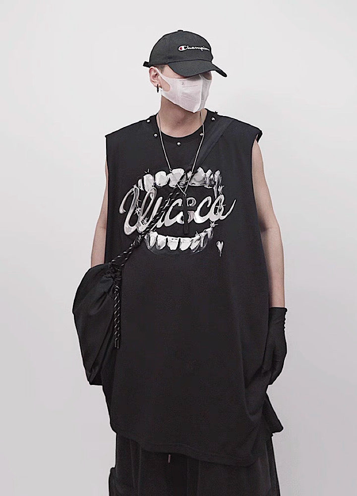 【UUCSCC】Dark Wolf Claw Design Dark Street Sleeveless  US0103
