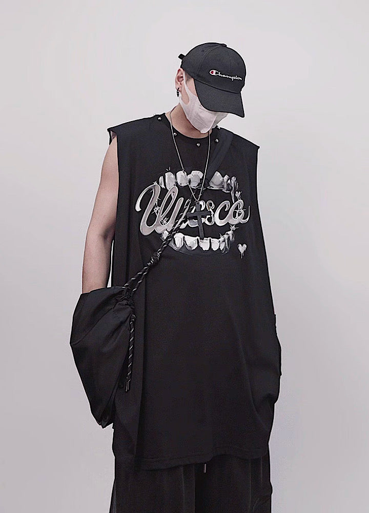 【UUCSCC】Dark Wolf Claw Design Dark Street Sleeveless  US0103