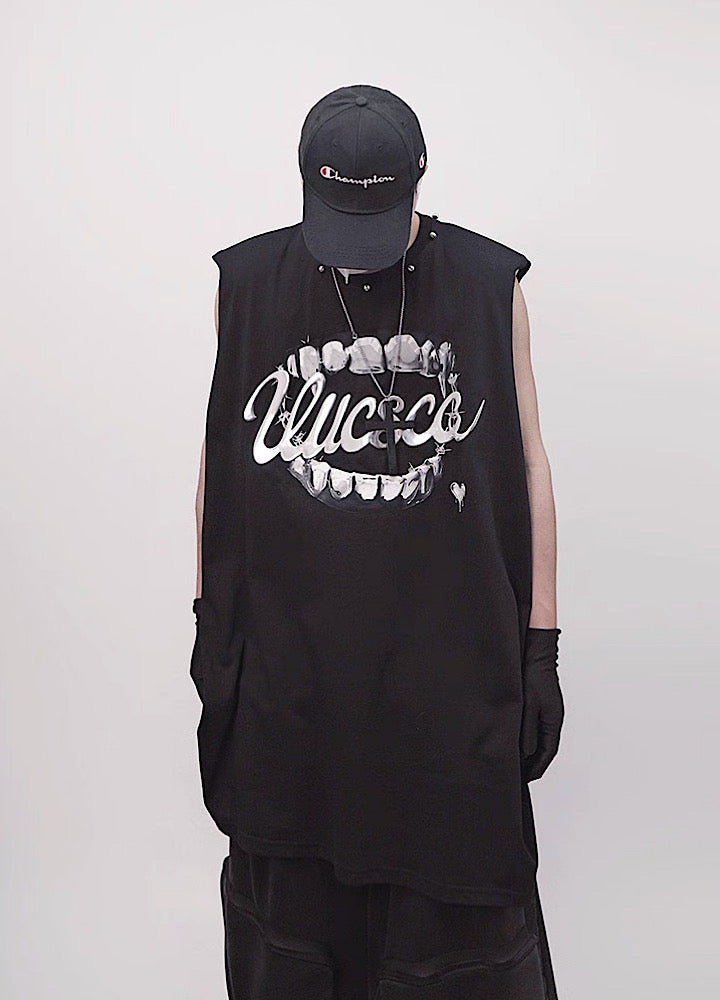 【UUCSCC】Dark Wolf Claw Design Dark Street Sleeveless  US0103