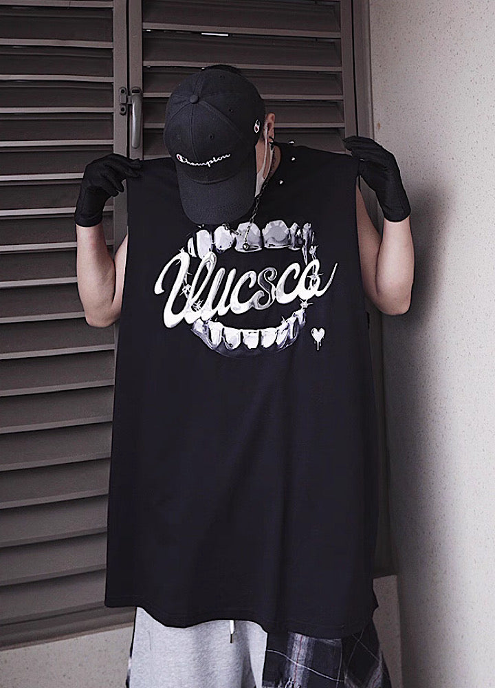 【UUCSCC】Dark Wolf Claw Design Dark Street Sleeveless  US0103