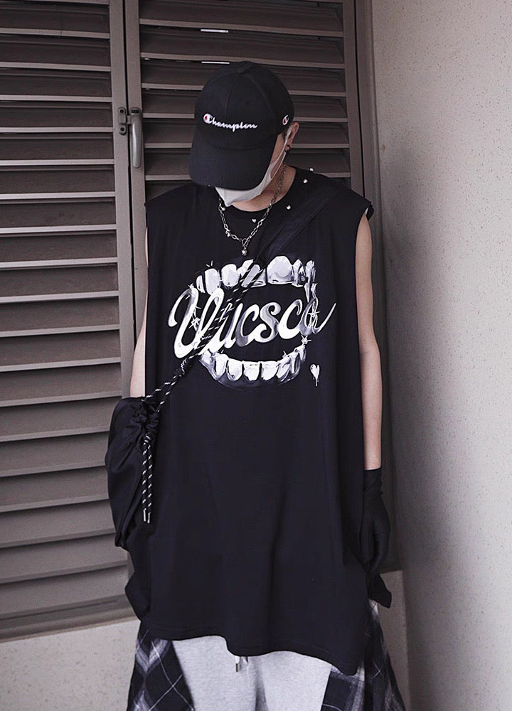 【UUCSCC】Dark Wolf Claw Design Dark Street Sleeveless  US0103