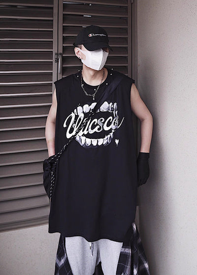【UUCSCC】Dark Wolf Claw Design Dark Street Sleeveless  US0103