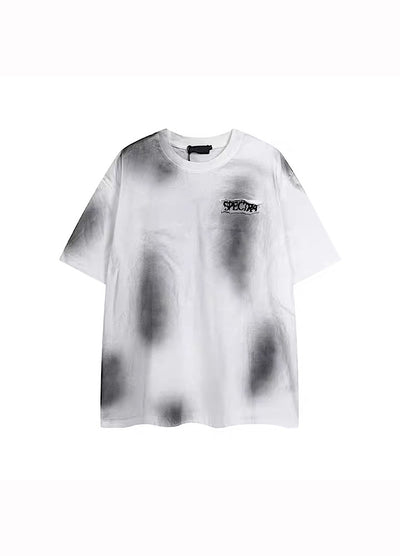 【H GANG X】Random blacking back initial short sleeve T-shirt  HX0032