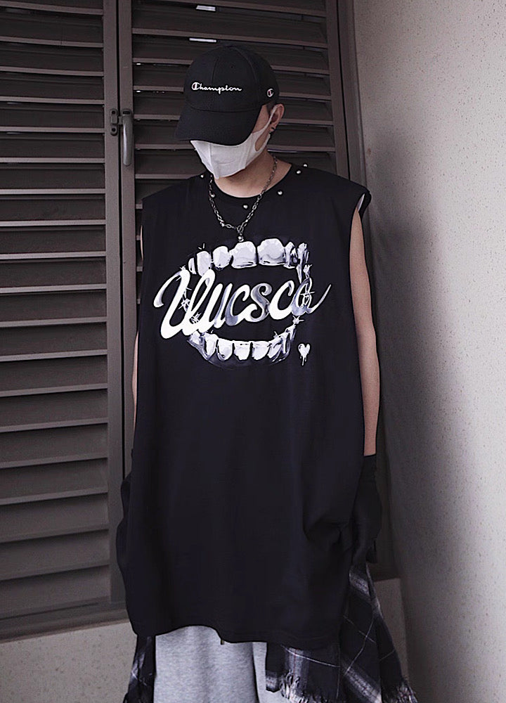 【UUCSCC】Dark Wolf Claw Design Dark Street Sleeveless  US0103