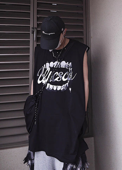 【UUCSCC】Dark Wolf Claw Design Dark Street Sleeveless  US0103