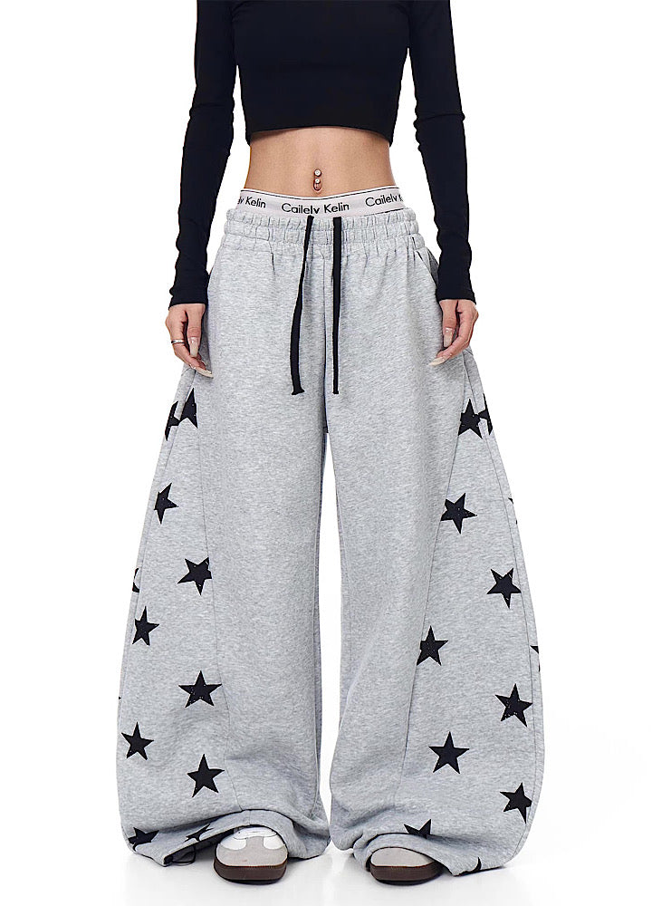 【Blacklists】Side random star design casual sweatpants  BL0069