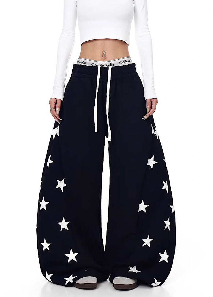 【Blacklists】Side random star design casual sweatpants  BL0069