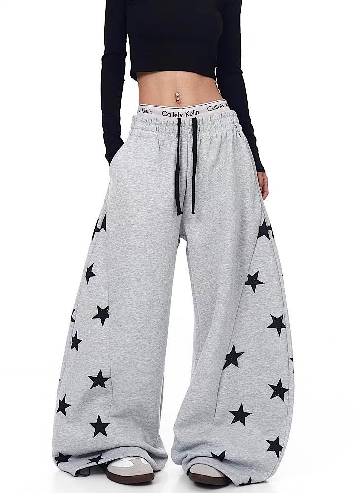 【Blacklists】Side random star design casual sweatpants  BL0069