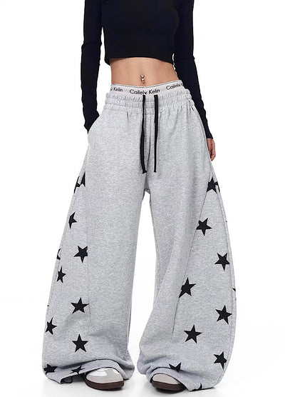 【Blacklists】Side random star design casual sweatpants  BL0069