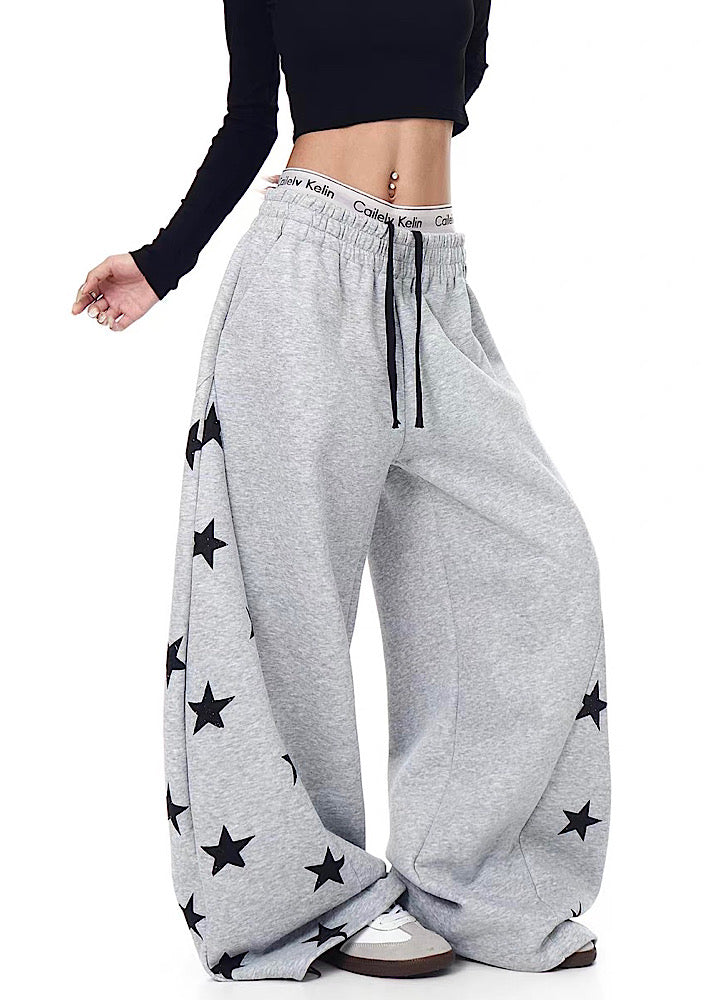【Blacklists】Side random star design casual sweatpants  BL0069