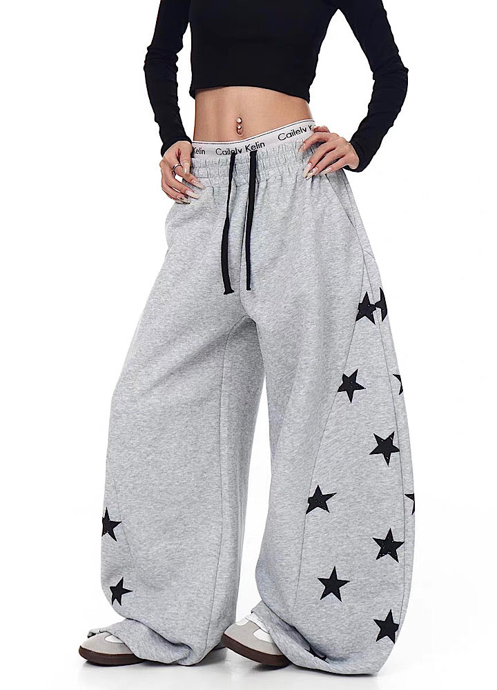 【Blacklists】Side random star design casual sweatpants  BL0069