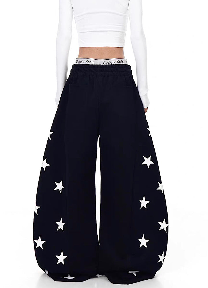 【Blacklists】Side random star design casual sweatpants  BL0069