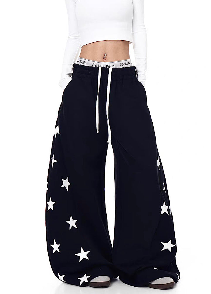 【Blacklists】Side random star design casual sweatpants  BL0069