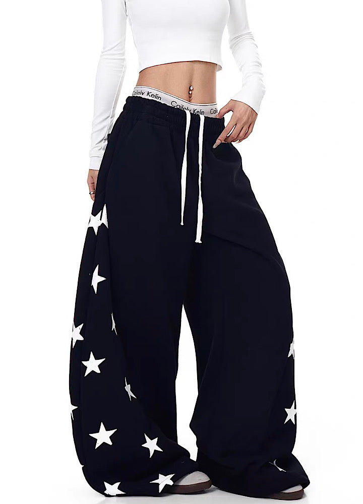 【Blacklists】Side random star design casual sweatpants  BL0069