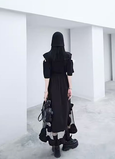 【CHICSKY】Sheer hem material fashionable design skirt  CH0014