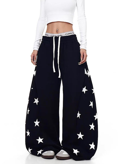 【Blacklists】Side random star design casual sweatpants  BL0069