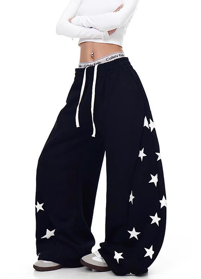 【Blacklists】Side random star design casual sweatpants  BL0069