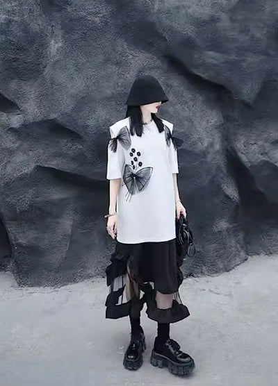 【CHICSKY】Sheer hem material fashionable design skirt CH0014